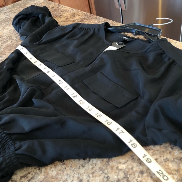 MOSSIMO Shirt Dress Black Roll Tab Sleeves - Picture 3 of 13